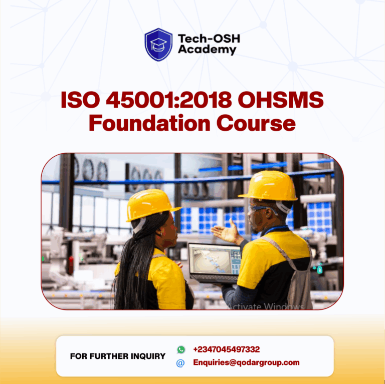 ISO 45001:2018 OHSMS FOUNDATION COURSE